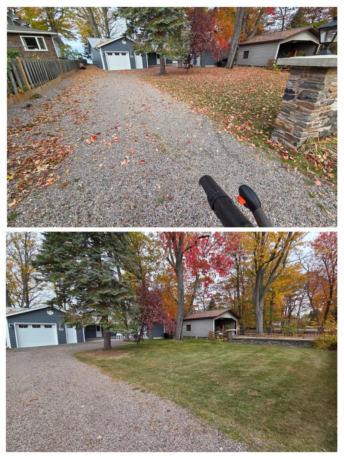 Fall leaf removal transformation in North Bay